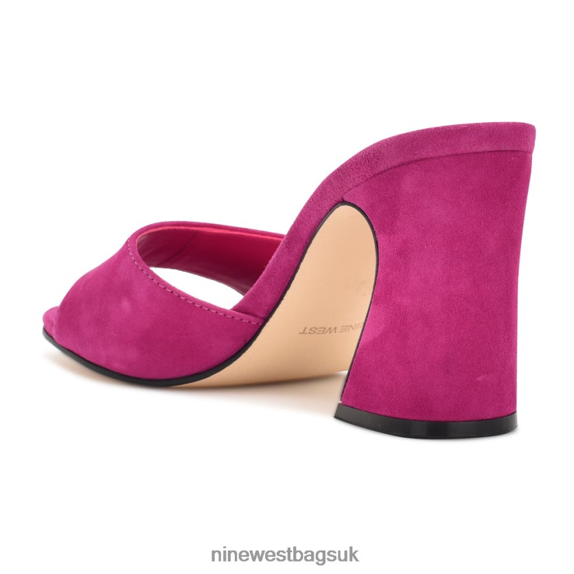 Nine West Ulala Heeled Slide Sandals RFX40B701 - Nine West UK Pink Suede