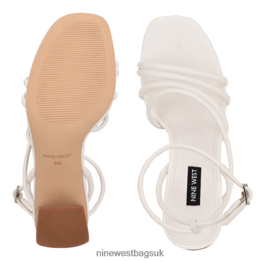 Nine West Yeap Heeled Slide Sandals RFX40B2249 - Nine West UK White