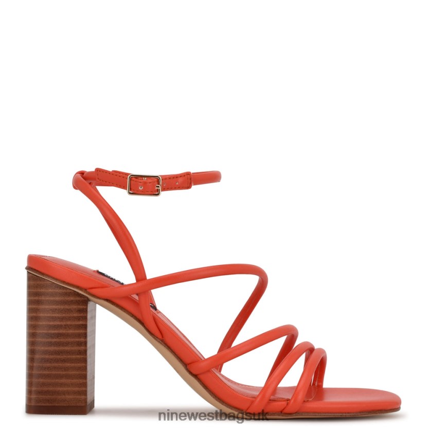 Nine West Yeap Heeled Slide Sandals RFX40B2251 - Nine West UK Sale Blood Orange