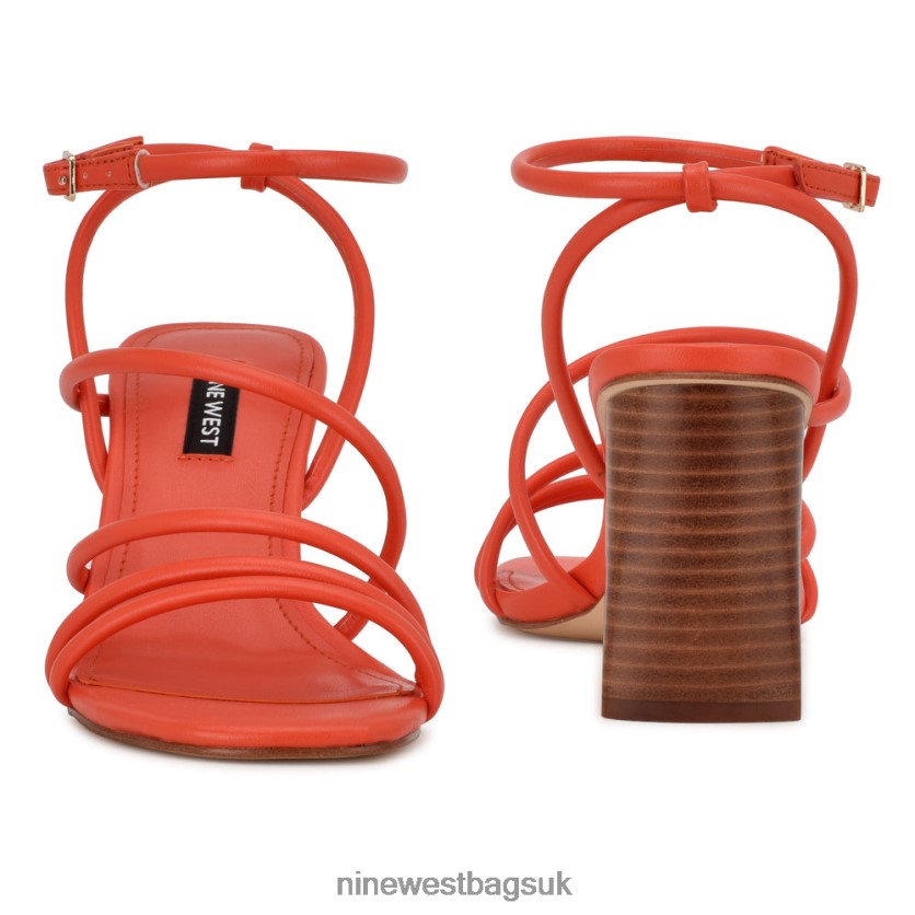 Nine West Yeap Heeled Slide Sandals RFX40B2251 - Nine West UK Sale Blood Orange