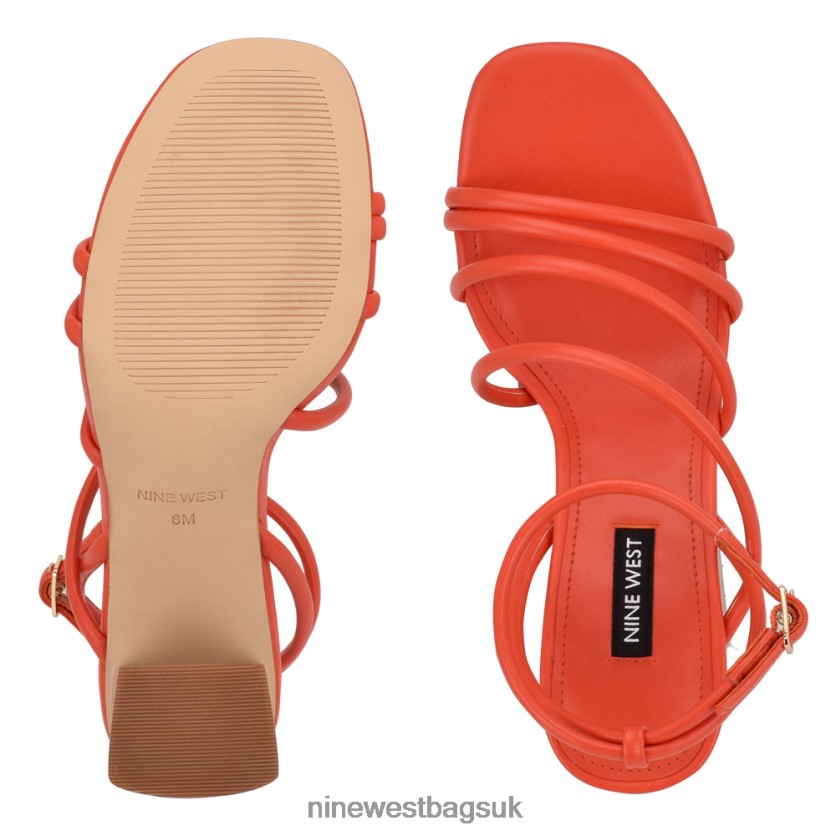 Nine West Yeap Heeled Slide Sandals RFX40B2251 - Nine West UK Sale Blood Orange