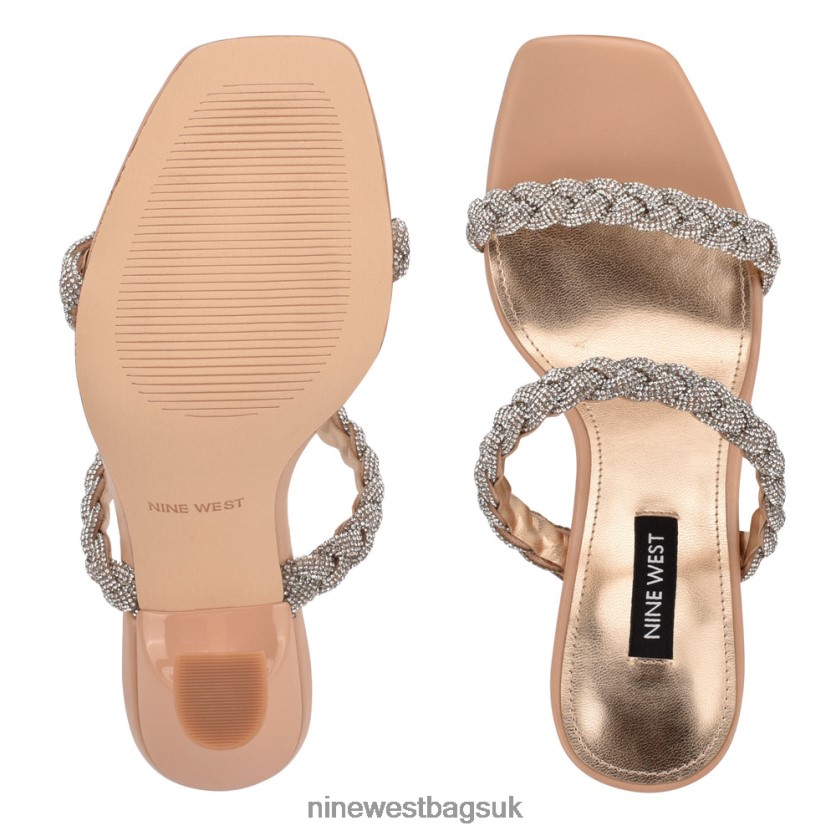 Nine West Zippy Heeled Slide Sandals RFX40B1808 - Nine West Bags UK Light Pink Crystal