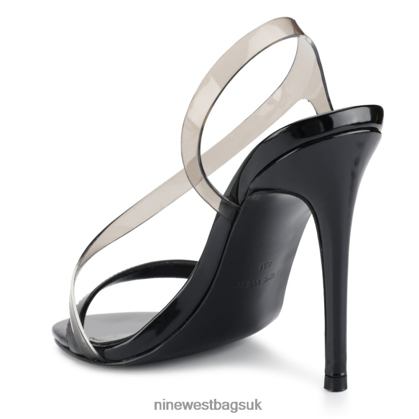 Nine West Magee Heeled Slingback Sandals RFX40B434 - Nine West Sandals UK Black/Smoke