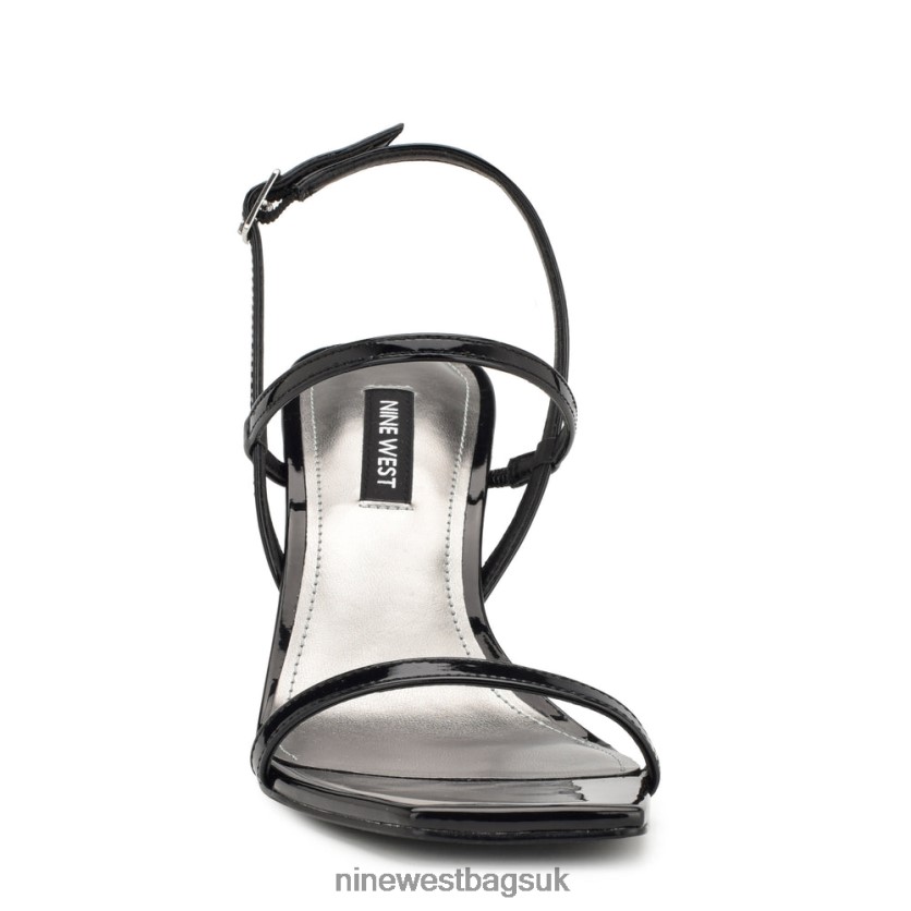 Nine West Olah Heeled Slingback Sandals RFX40B165 - Nine West UK Black Patent