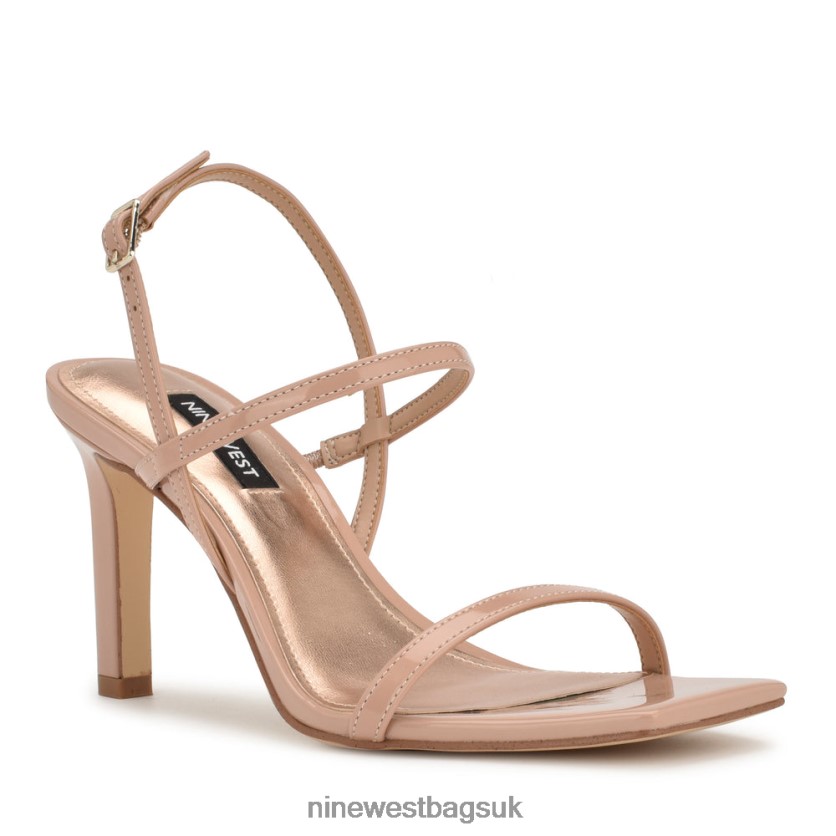 Nine West Olah Heeled Slingback Sandals RFX40B166 - Nine West Sandals UK Barely Nude Patent