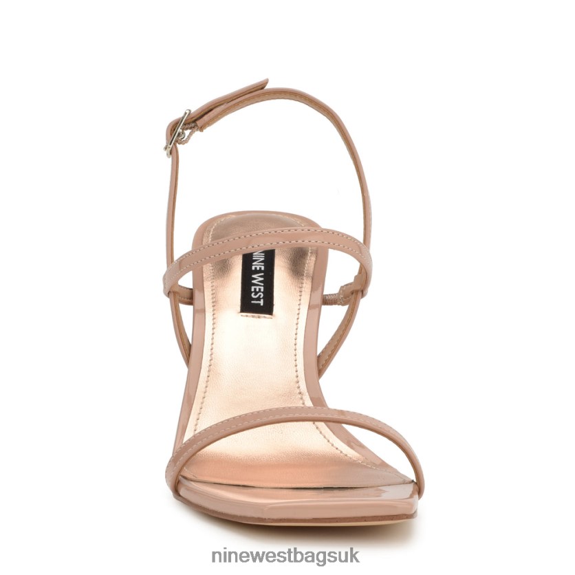 Nine West Olah Heeled Slingback Sandals RFX40B166 - Nine West Sandals UK Barely Nude Patent