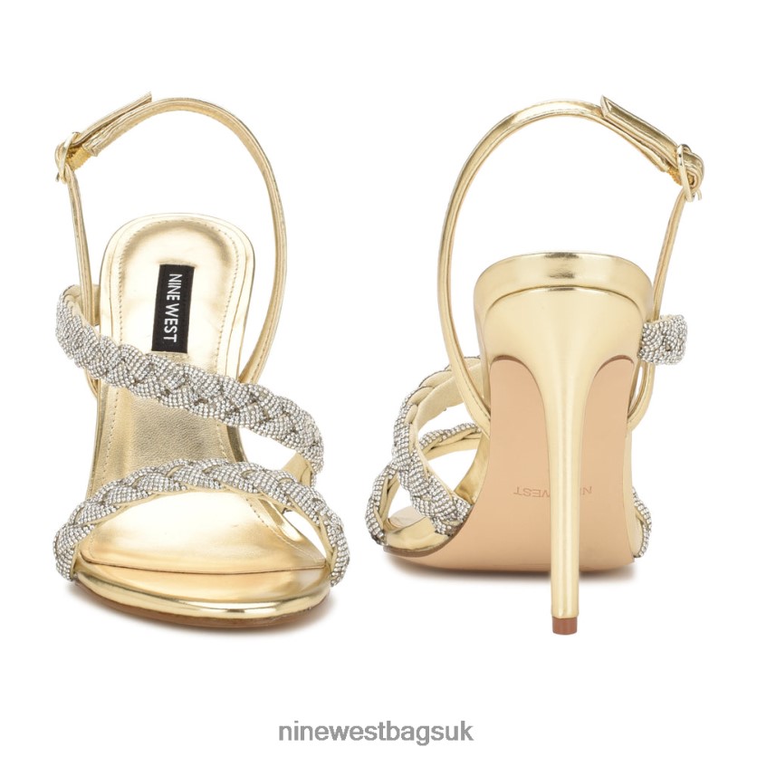 Nine West Tiff Slingback Heeled Sandals RFX40B1821 - Nine West UK Platino Crystal