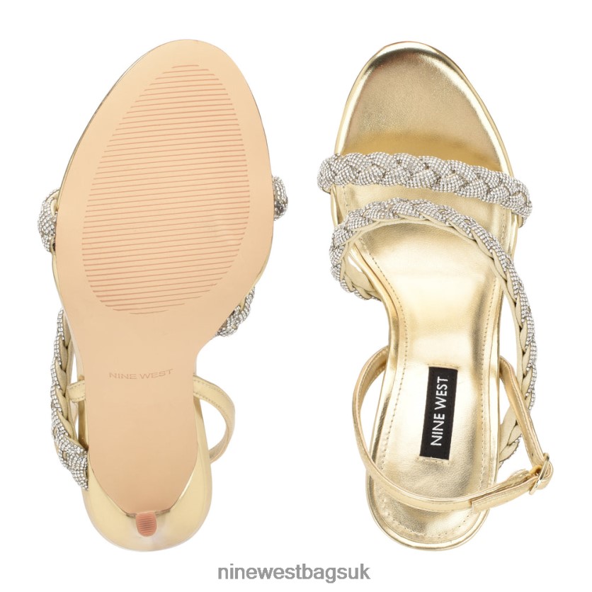 Nine West Tiff Slingback Heeled Sandals RFX40B1821 - Nine West UK Platino Crystal