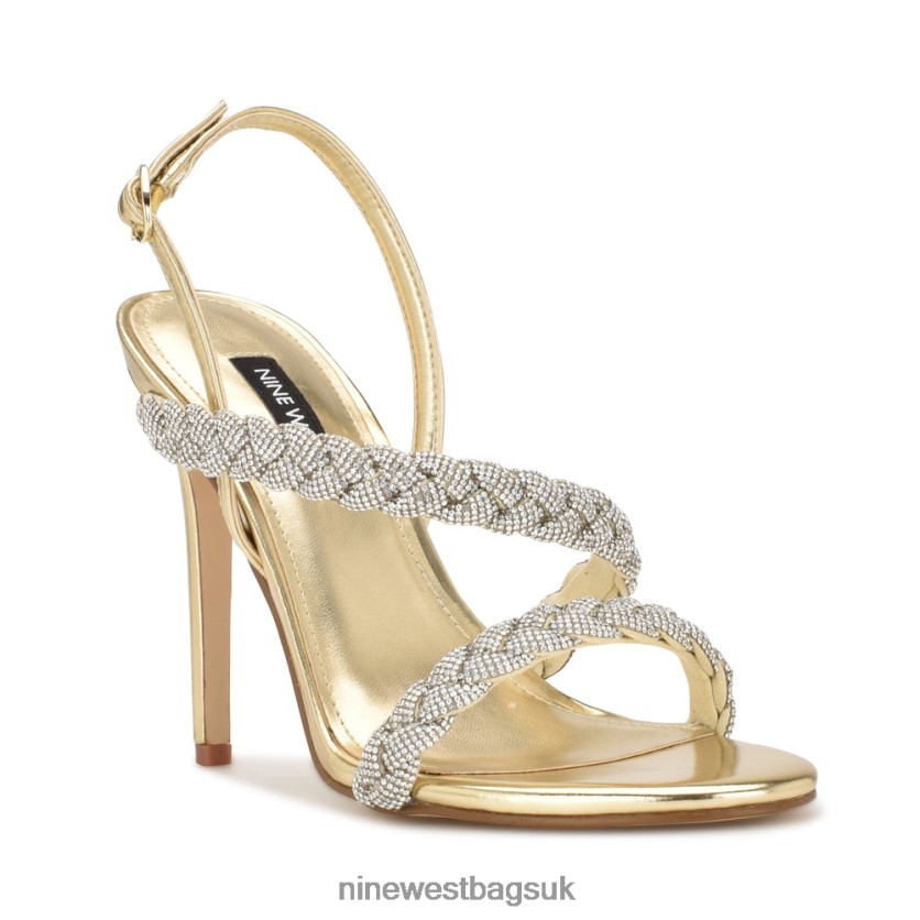 Nine West Tiff Slingback Heeled Sandals RFX40B396 - Nine West Bags UK Platino Crystal