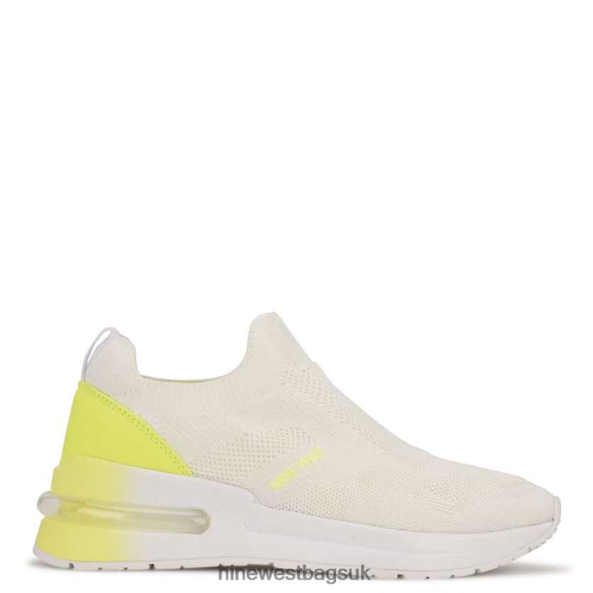 Nine West Foto Slip On Sneakers RFX40B1067 - Nine West UK Sale White Lime Knit