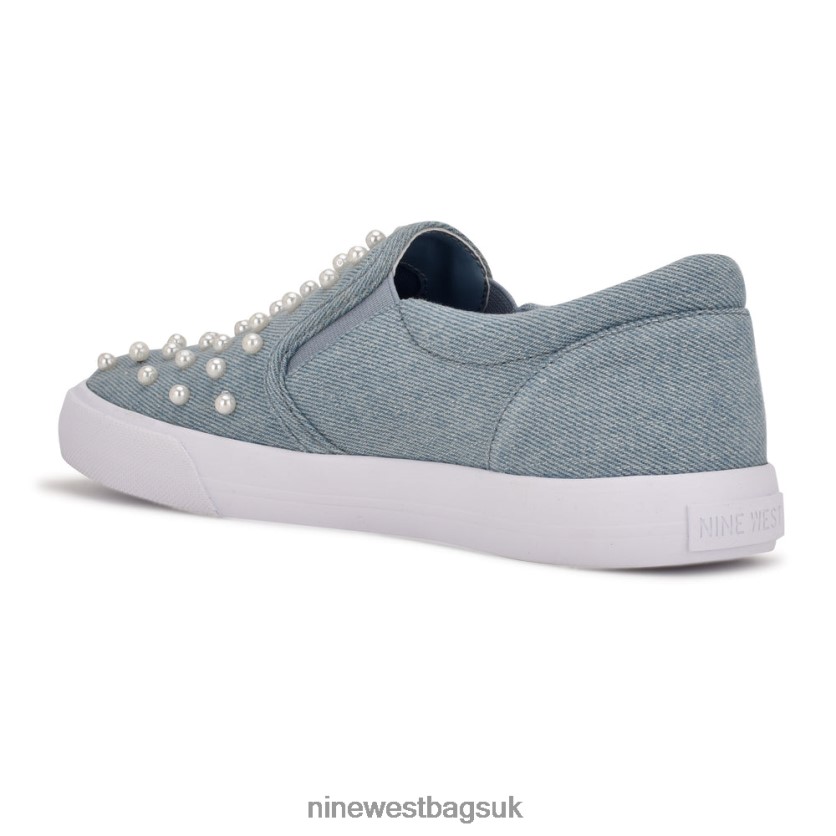 Nine West Lovie Slip On Sneakers RFX40B882 - Nine West Sandals UK LIght Blue Denim