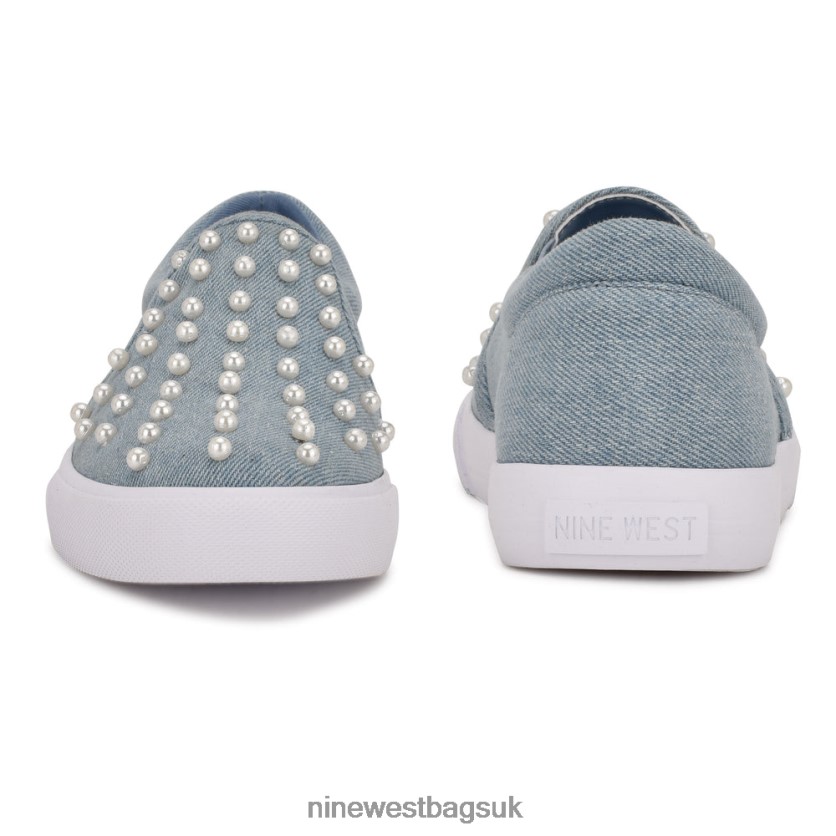 Nine West Lovie Slip On Sneakers RFX40B882 - Nine West Sandals UK LIght Blue Denim
